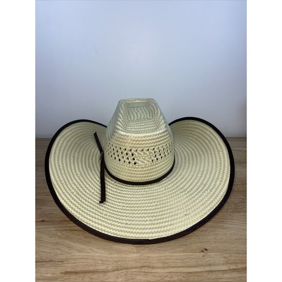 Twister Straw Western Cowboy Hat Size 7/56 Rodeo Equestrian Hard Straw Polyrope - Picture 2 of 11